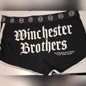 Like New! Supernatural Winchester Brothers Black Lounge Shorts - Plus Size 2
